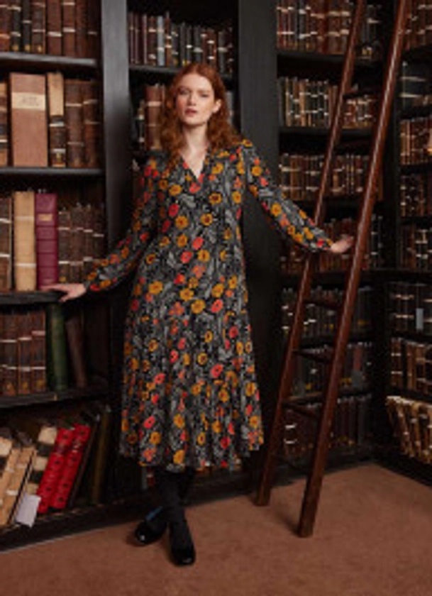 Cady Floral Print Long Sleeve Smock Dress