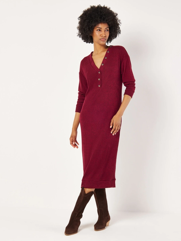 Ribbed Knit Midi Dress | Apricot Clothing