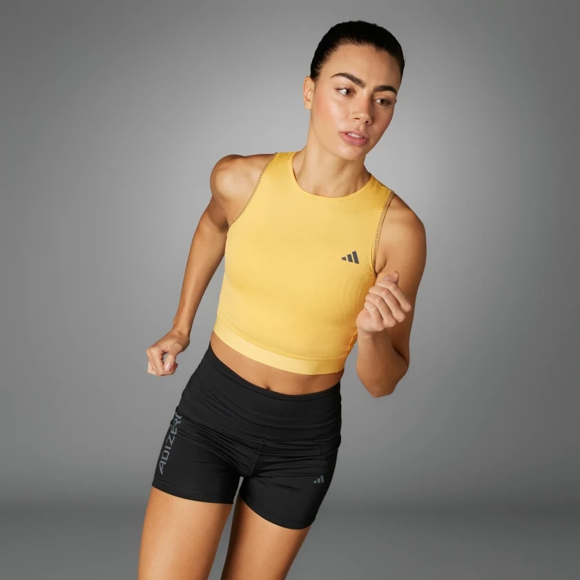 adidas Adizero Running Crop Tank Top - Orange | Women's Running | adidas US