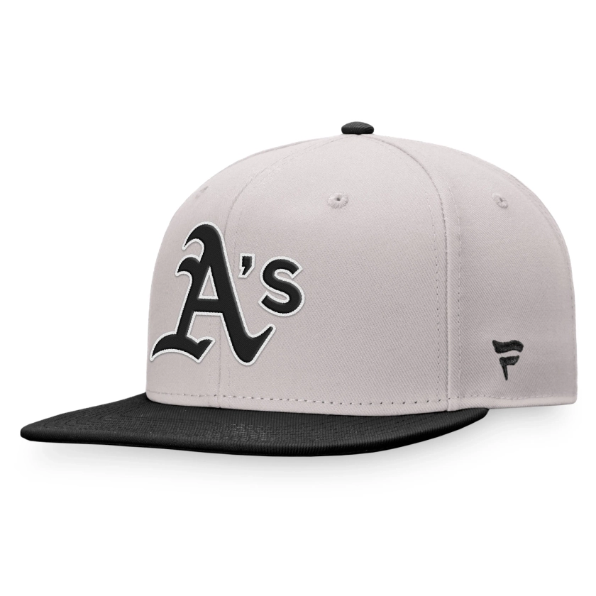 Men's Oakland Athletics Fanatics Branded Gray/Black Sky Team Patch Snapback Hat