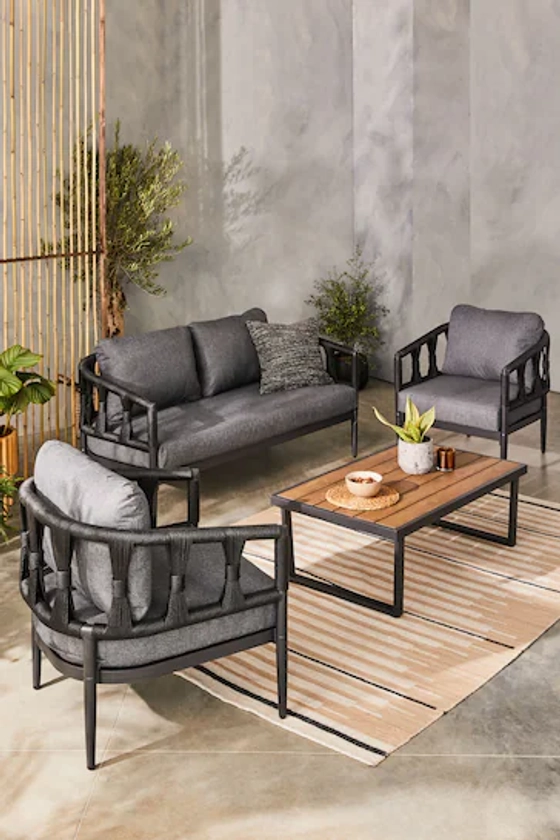 Buy Black Sorrento 4 Piece Garden Lounge Set from the Next UK online shop