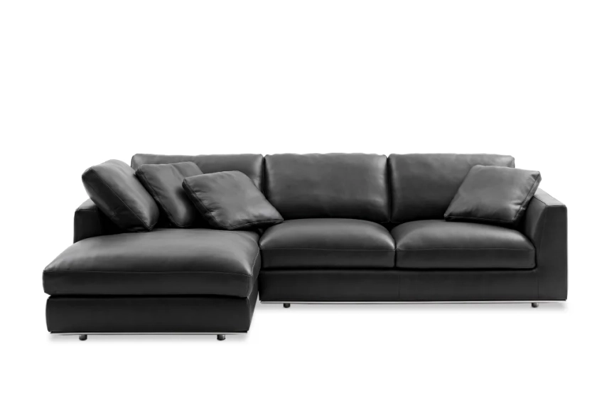 Hamilton Leather Chaise Sectional Sofa | Castlery