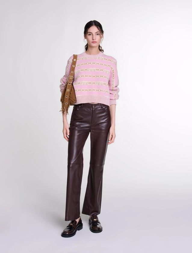 Leather trousers - High waist trousers | Maje