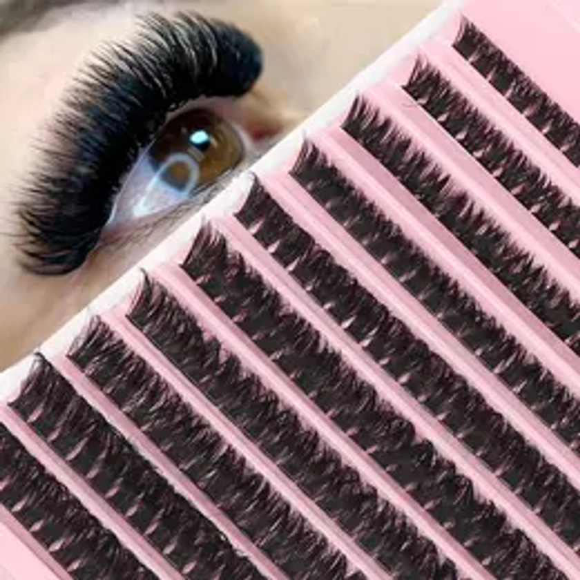 Segmented False Eyelashes (200pcs/set), Natural Look Eyelashes Extensions Kit, Natural Curling Fake Eyelashes for Women Eye Makeup Enhancement, Cluster Lashes Kit, Makeup Products, Girls Gifts, Manga Lashes, Makeup Bundles