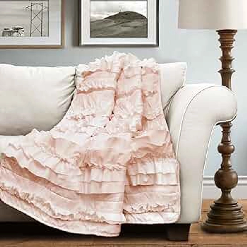 Lush Decor Lush Décor Belle Throw, 60 inch x 50 inch, Pink Blush, 60" X 50"