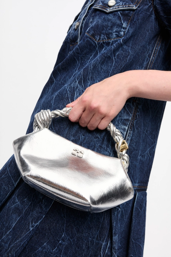 Silver Mini Ganni Bou Bag