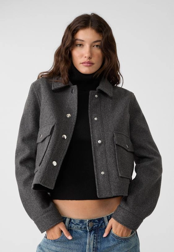 Blouson court doux - Mode femme | Stradivarius France