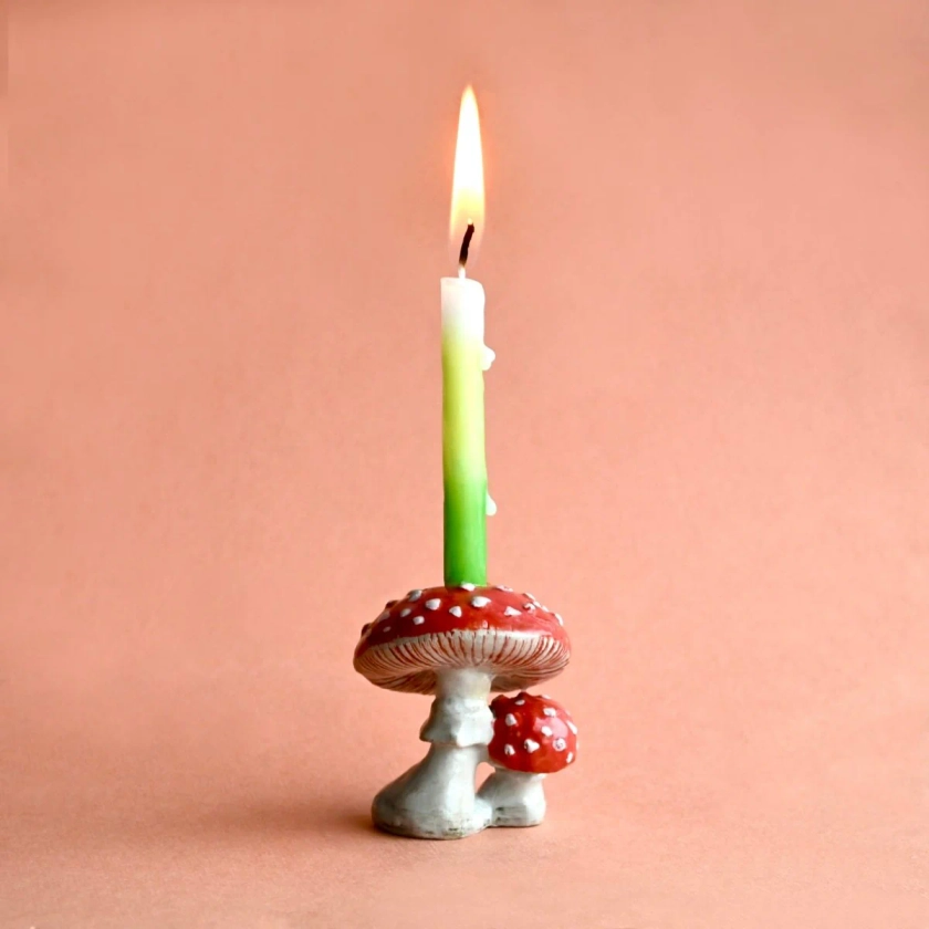 Mushroom Cake Topper 🍄 | ⛺️ Camp Hollow Porcelain Party Candle