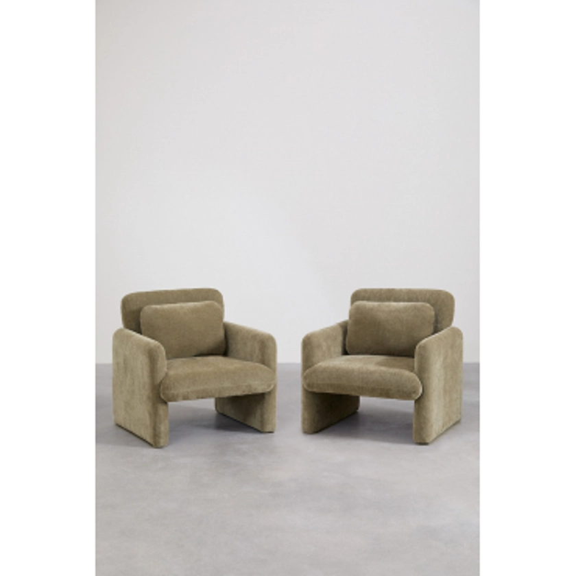 Pack de 2 fauteuils chenille Jeison