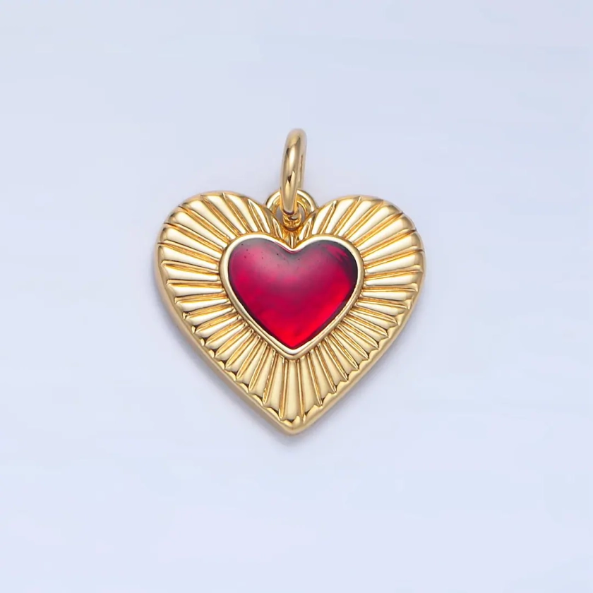 Blood Red Heart 24K Gold Filled Love Charm X-838 - Etsy