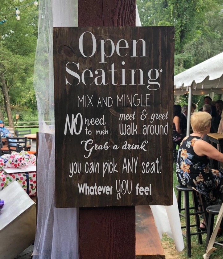 Open Seating Wedding Sign, 10x15, Rustic Wooden Wedding Sign, Seating Sign, Wedding Seating Sign - Etsy