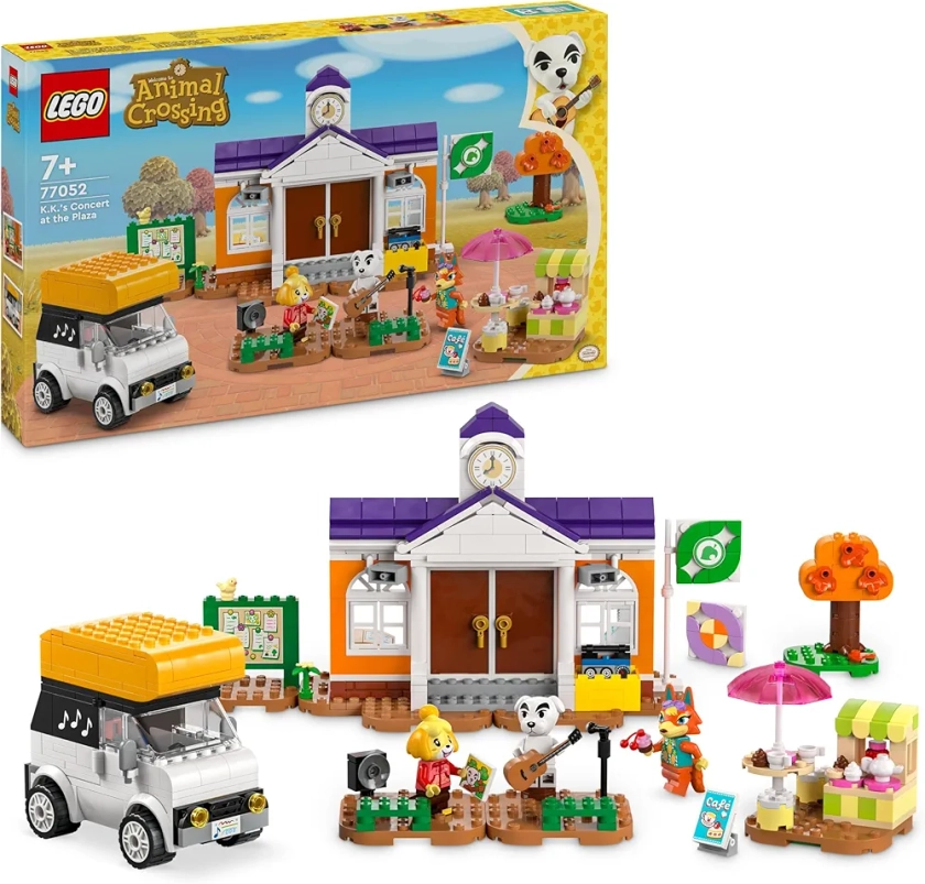 LEGO Animal Crossing Concert de Kéké sur la Place - Jouet de Construction pour Enfants - avec Un Café et Un Véhicule Inspirés des Jeux Vidéo - Beau Cadeau pour Les Garçons et Filles dès 7 Ans 77052