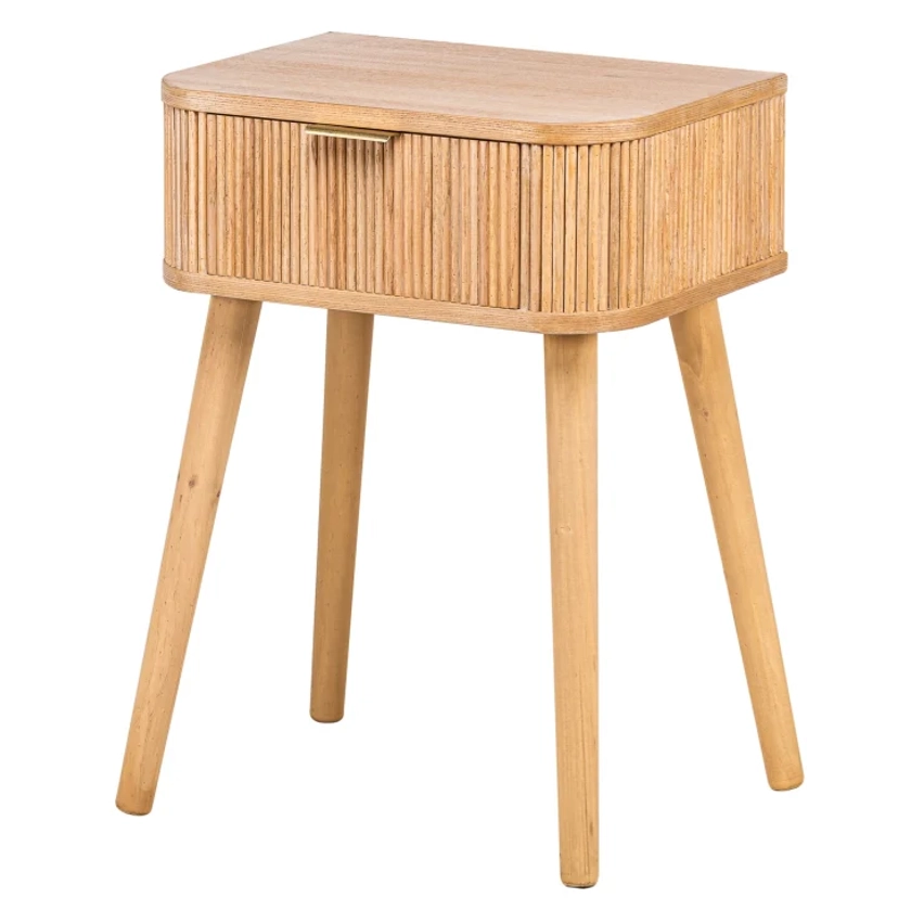 Table de chevet 1 tiroir en bois naturel