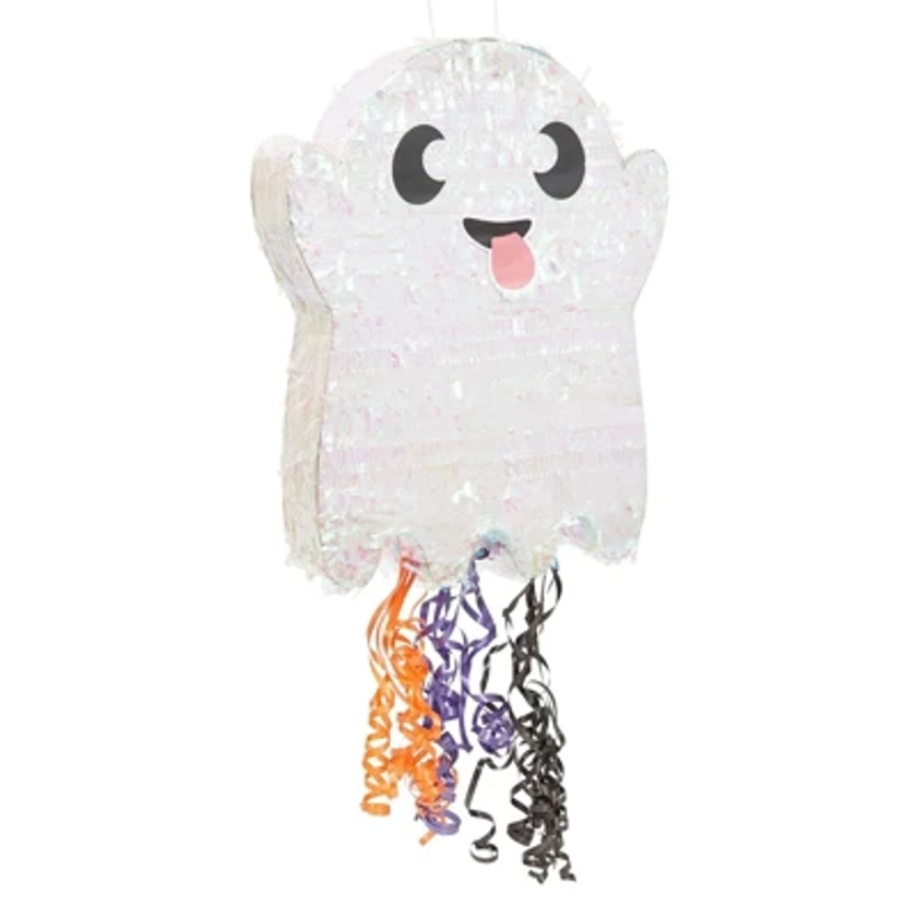 Spooky Central Cute Ghost Pull String Pinata for Halloween Party Supplies, Iridescent, Small, 17 x 13 x 3 In