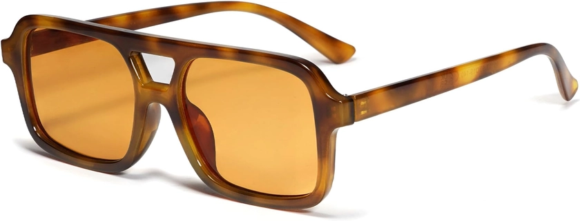 VANLINKER Retro 70s Square Aviator Sunglasses for Women Men Vintage Trendy Rectangle Sun Glasses VL9816