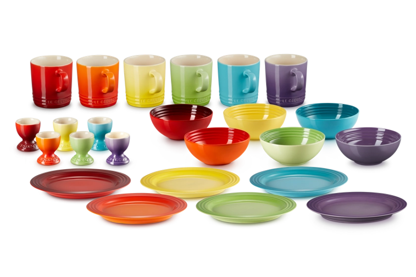 Stoneware Rainbow 24-piece Breakfast Set