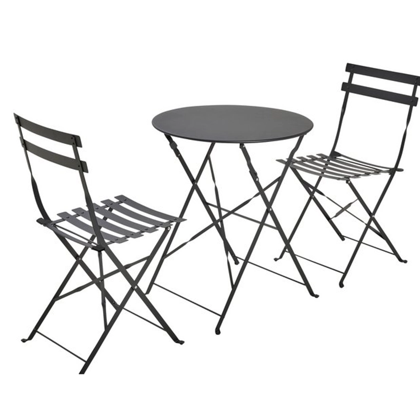 Buy Habitat Eve 2 Seater Folding Metal Garden Bistro Set- Black | Patio sets | Argos