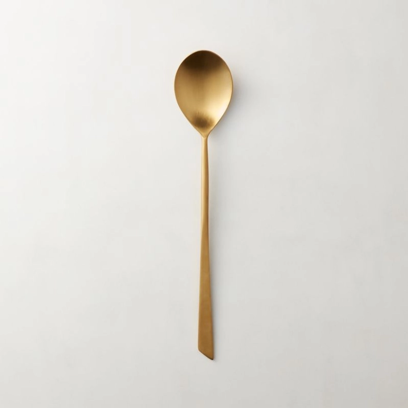 Brushed Gold Kitchen Spoon + Reviews | CB2