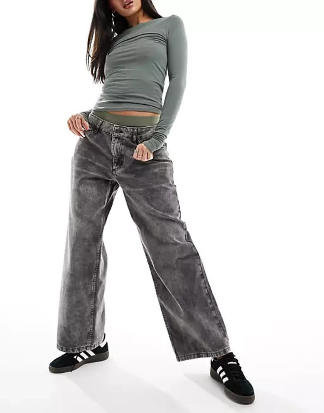 Reclaimed Vintage low rise baggy jean in charcoal wash
