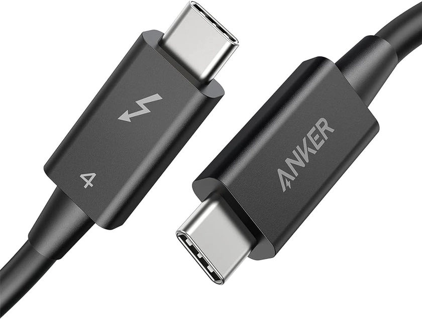 Anker Câble Thunderbolt 4 70 cm, affichage 8K/transfert de données 40 Gbit/s/charge USB-C vers USB-C 100 W, iPhone 15, MacBook, iPad Pro, concentrateur, station d'accueil Type-C…