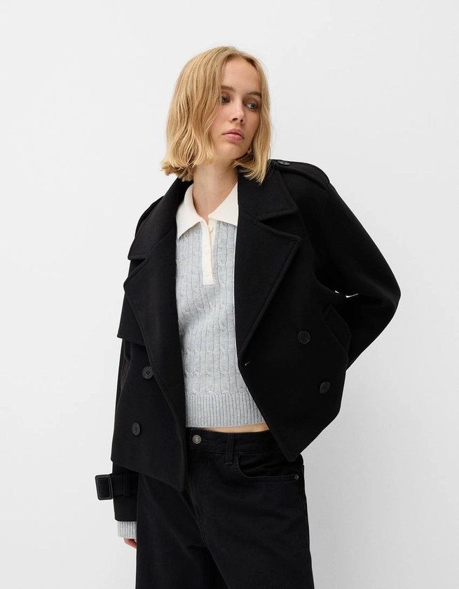 Short soft trench coat