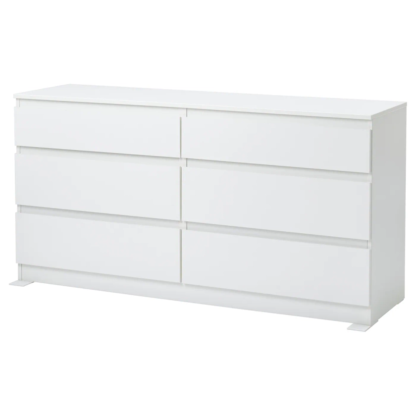 KULLEN 6-drawer dresser - white 55 1/8x28 3/8 "