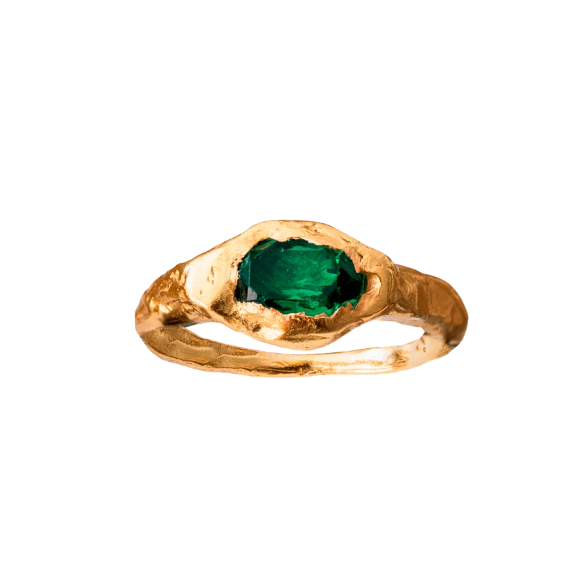 FARO GREEN - Handmade gold plated ring | Simuero