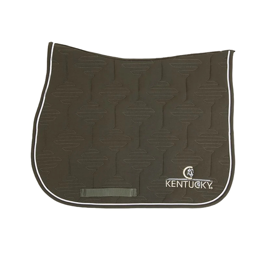 Kentucky Horsewear - Tapis de selle color edition cuir logo kaki