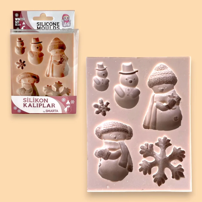 Snowman and Snowflake Polymer Clay Moulds Winter Silicone Molds Big and Small Snowman Modelling Tool - Etsy UK