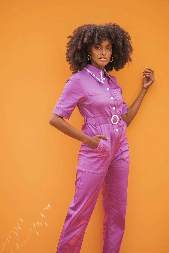 HEIDI Retro Jumpsuit - Purple