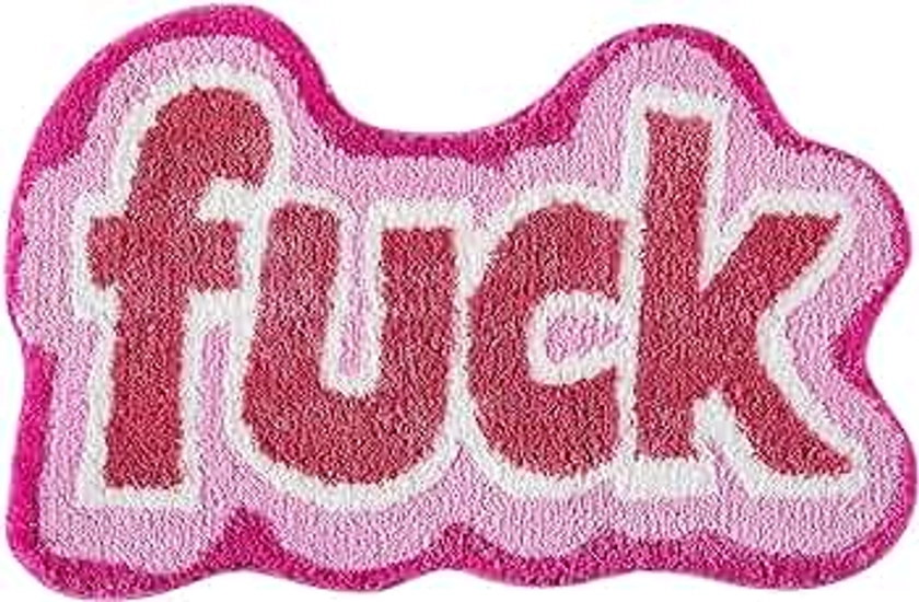RoomTalks Funny Cute Pink Bathroom Rugs Bath Mat Non Slip Washable 2x3 Small Rugs for Bedroom Dorm Kitchen Trendy Fun Funky Cool Aesthetic Bedside Accent Rug