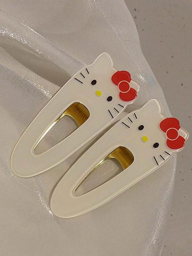 2 Pièces Barrette Mignonne Cartoon, Pince À Cheveux D'étudiant Pour Enfants Accessoires De Cheveux Jouets Cadeaux Pour Les Filles