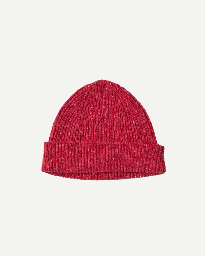 #4003 speckled donegal wool hat - magenta