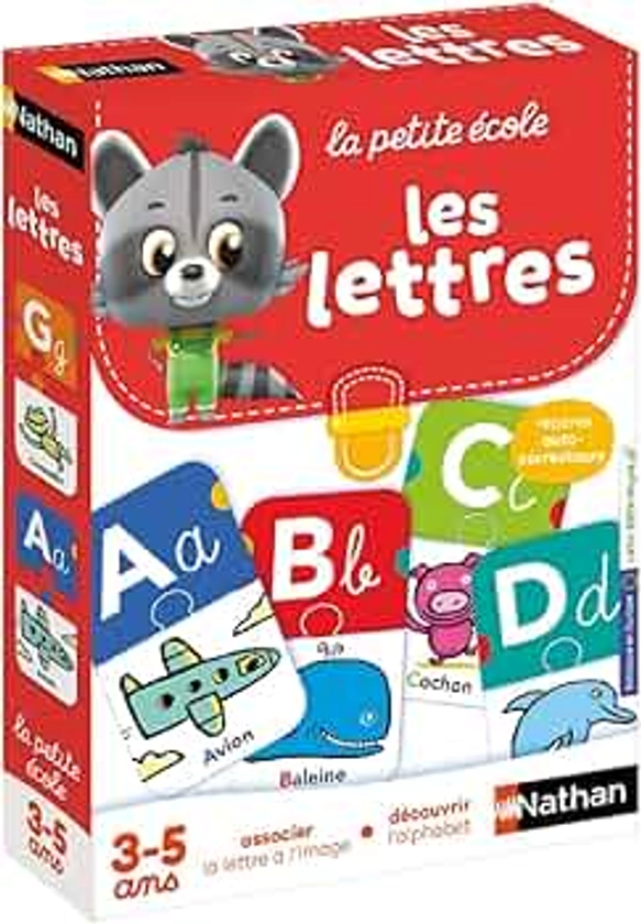 Nathan - La Petite Ecole, Les Lettres - Associer La Lettre à l'Image - Apprendre l'Alphabet - Jeu Educatif - Coffret De 6 Jeux Progressifs - Pour Enfants de 3 à 5 ans