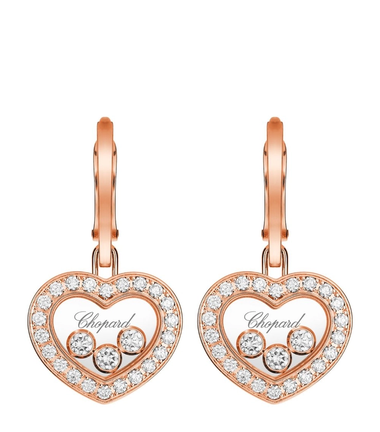 Chopard Rose Gold and Diamond Happy Diamonds Earrings
