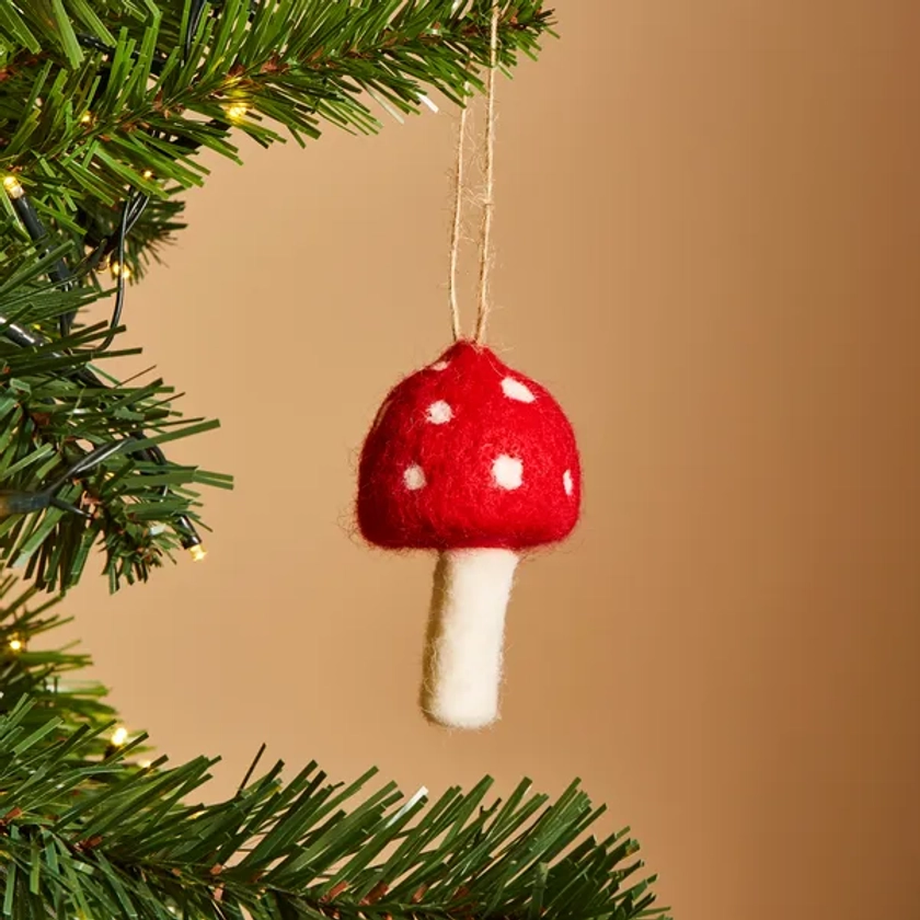 Woodland Mushroom Felt Hanging Decoration