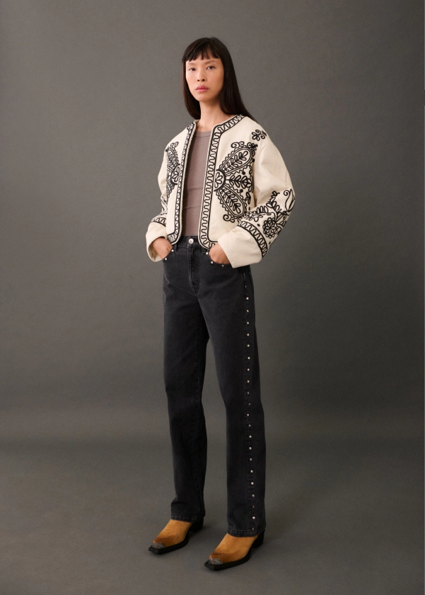 100% cotton embroidered jacket