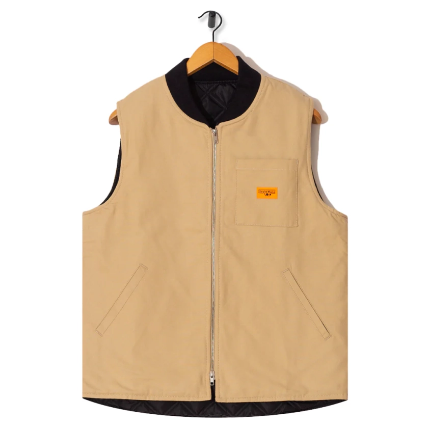 Padded Work Vest Jacket - Pale Khaki