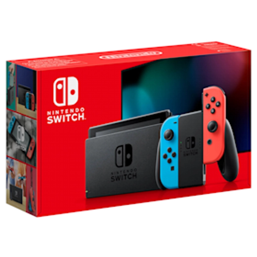 Nintendo Switch avec manettes Joy-Con bleu néon/rouge néon