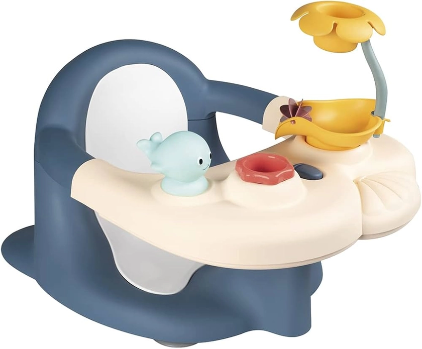 Smoby - Little Siège de Bain - 2 en 1 - Tablette d'Activités Réglable - Ventouses Incluses - pour Bébé dès 6 Mois - Fabriqué en France - 140404 - Bleu