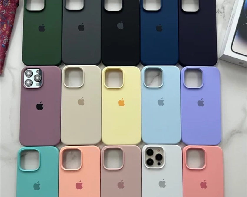 25 Solid color iPhone Case Colorful iPhone Cover with Logo Soft Shell for Apple15 14 13 12 11 X Pro Max Pastel Color