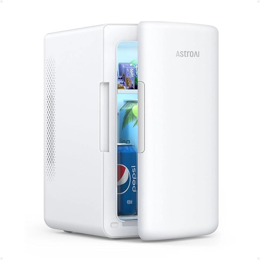 Amazon.com: AstroAI Mini Fridge 2.0 Gen, 6 Liter/8 Cans Makeup Skincare Fridge 110V AC/ 12V DC Portable Thermoelectric Cooler and Warmer Little Fridge for Bedroom, Beverage, Cosmetics (Snow White)… : Home & Kitchen