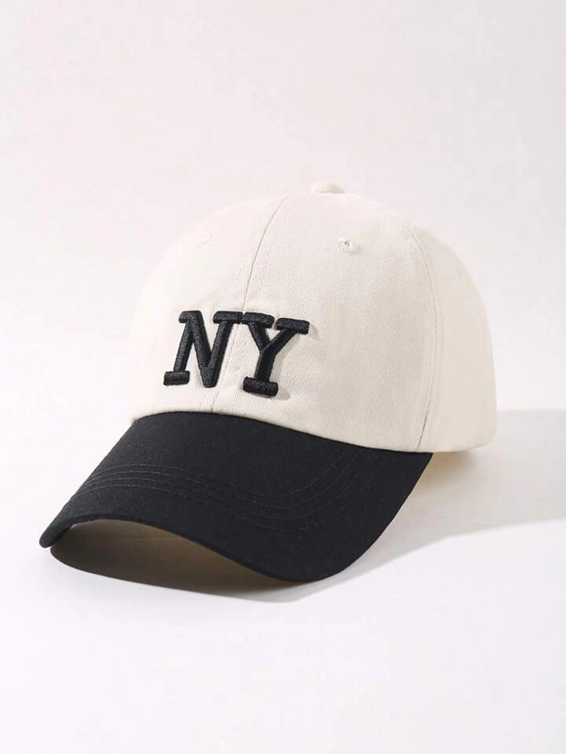 1pc Women NEW YORK Embroidered Vintage Baseball Cap With Adjustable Strap