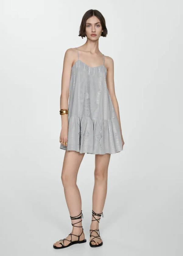 Embroidered dress with tassel detail - Women | Mango USA