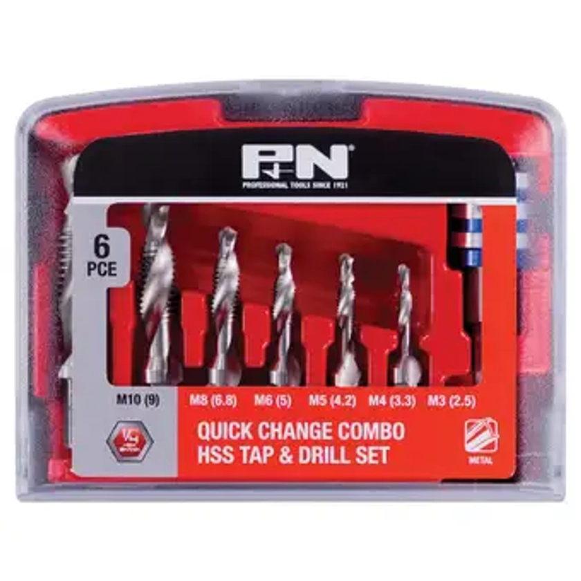 P&N Drill & Tap M2 Hex Shank Set - 6 Piece