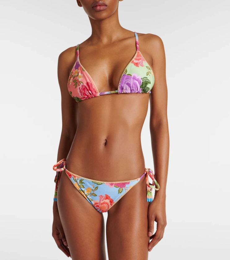 Flower Scarves bikini top in multicoloured - Farm Rio | Mytheresa