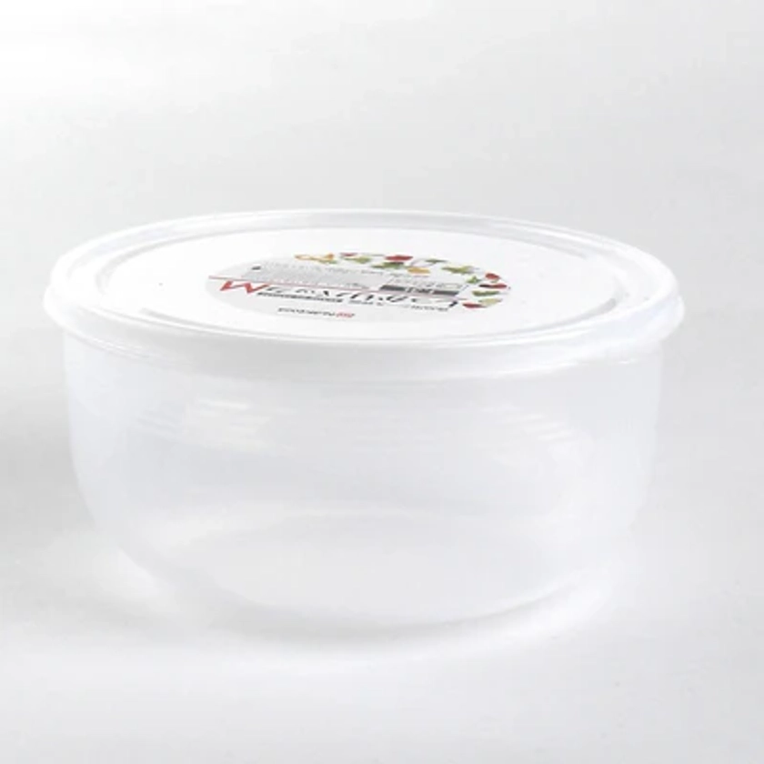 Plastic Food Container (Microwavable/Round/CL/8.4x?16.8cm / 1.3L)