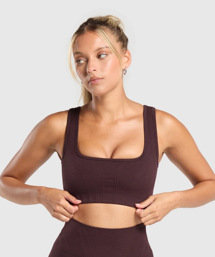 Gymshark Corset Seamless Sports Bra - Heritage Brown