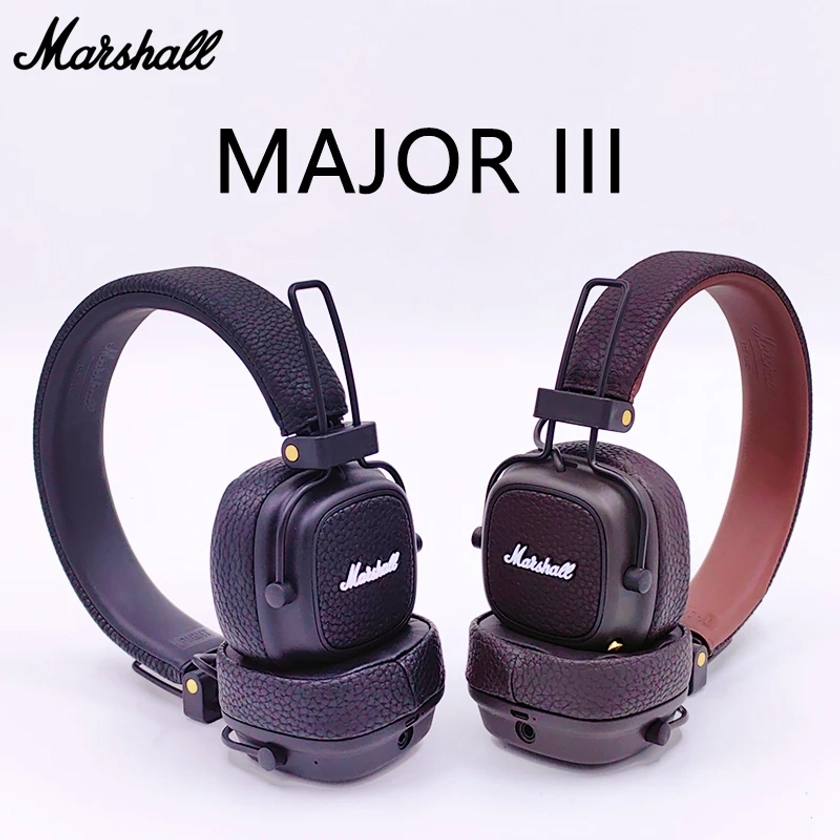 Marshall Major III 3 Wireless/Wired Headphones with Mic Deep Bass Gaming Earphones Folding Sports Rock Music Bluetooth Headset - AliExpress