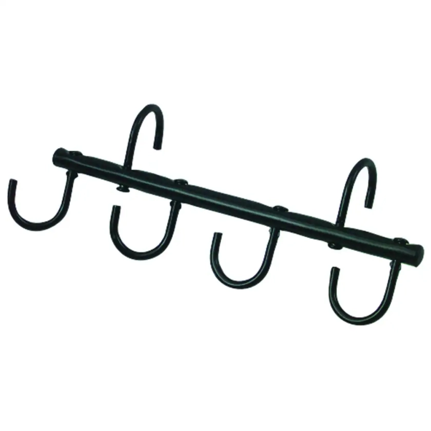 Roma 4 Hook Metal Tack Rack | Black | One Size | CDON